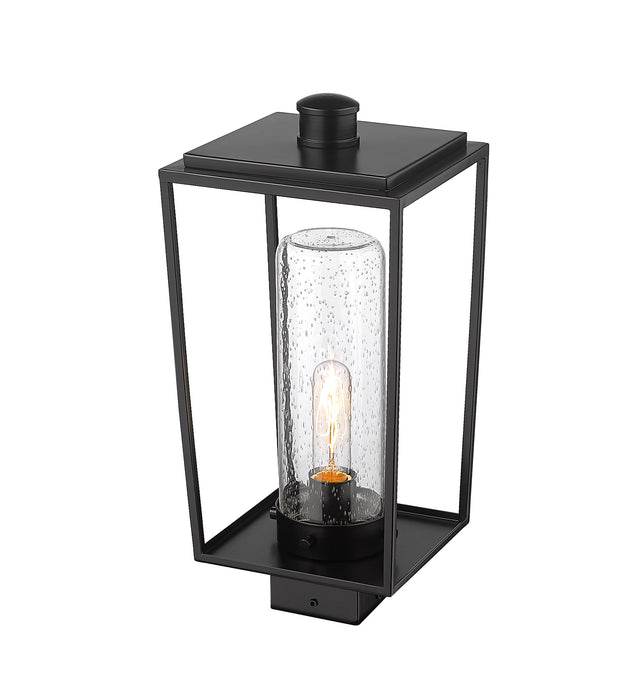 Outdoor Post Mount Fixture Z-Lite 594PHMS-BK Black Sheridan 1 Light Outdoor Post Mount Fixture Z-Lite