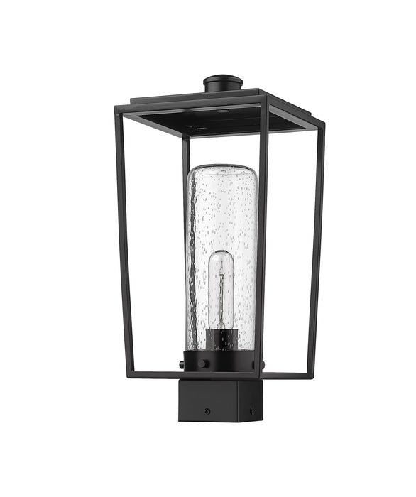 Outdoor Post Mount Fixture Z-Lite 594PHMS-BK Black Sheridan 1 Light Outdoor Post Mount Fixture Z-Lite