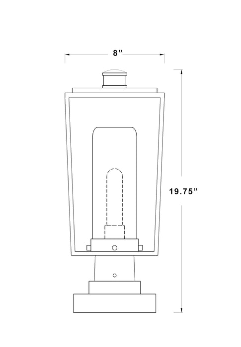 Outdoor Pier Mounted Fixture Z-Lite 594PHMS-SQPM-BK Black Sheridan 1 Light Outdoor Pier Mounted Fixture Z-Lite