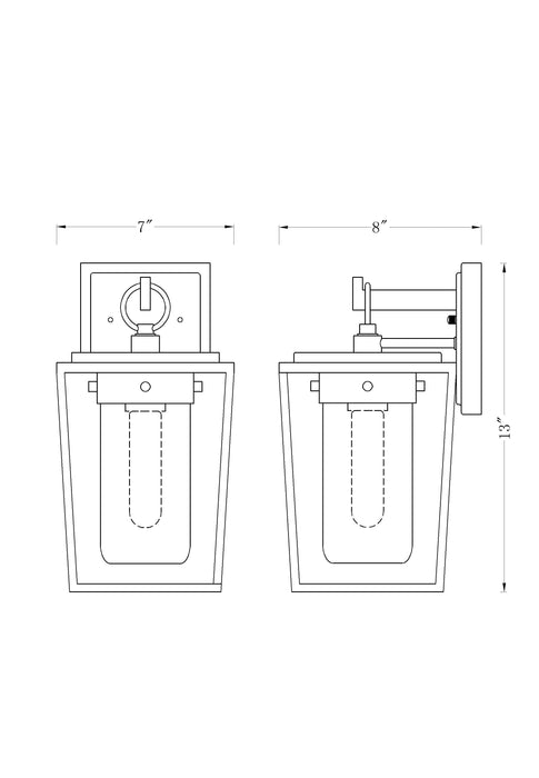 Outdoor Wall Light Z-Lite 594S-BK Black Sheridan 1 Light Outdoor Wall Light Z-Lite