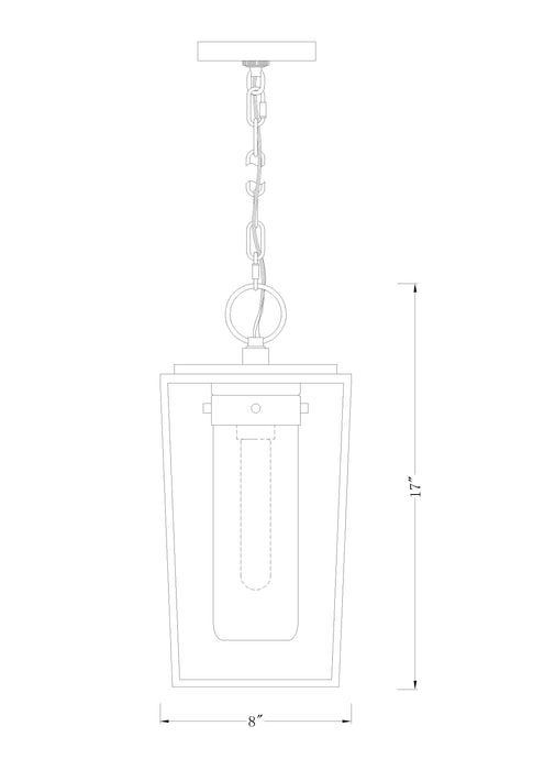 Outdoor Chain Mount Ceiling Fixture Z-Lite 595CHM-BK Black Sheridan 1 Light Outdoor Chain Mount Ceiling Fixture Z-Lite