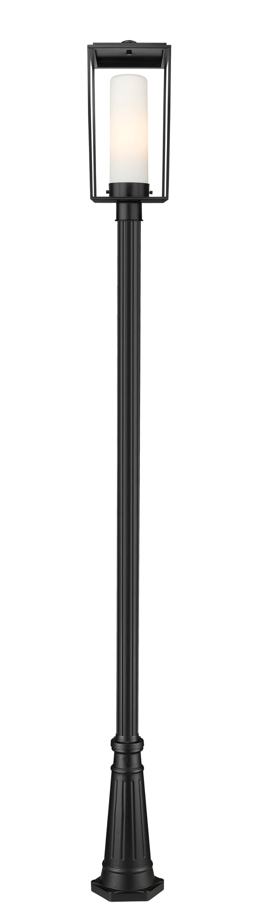 Outdoor Post Mounted Fixture Z-Lite 595PHBR-519P-BK Black Sheridan 1 Light Outdoor Post Mounted Fixture Z-Lite