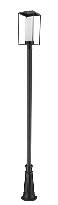 Outdoor Post Mounted Fixture Z-Lite 595PHBR-519P-BK Black Sheridan 1 Light Outdoor Post Mounted Fixture Z-Lite