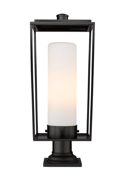 Outdoor Pier Mounted Fixture Z-Lite 595PHBR-533PM-BK Black Sheridan 1 Light Outdoor Pier Mounted Fixture Z-Lite