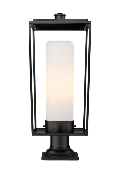 Outdoor Pier Mounted Fixture Z-Lite 595PHBR-533PM-BK Black Sheridan 1 Light Outdoor Pier Mounted Fixture Z-Lite