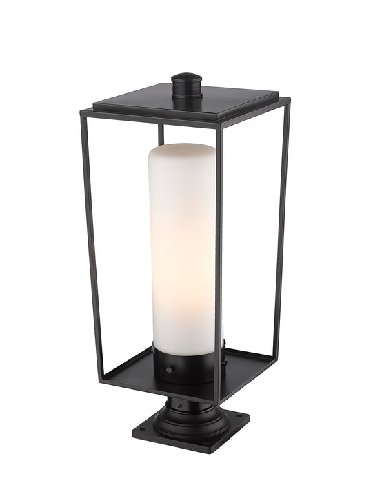 Outdoor Pier Mounted Fixture Z-Lite 595PHBR-533PM-BK Black Sheridan 1 Light Outdoor Pier Mounted Fixture Z-Lite