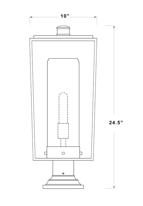 Outdoor Pier Mounted Fixture Z-Lite 595PHBR-533PM-BK Black Sheridan 1 Light Outdoor Pier Mounted Fixture Z-Lite