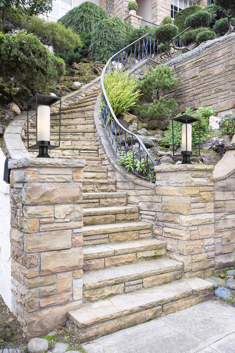 Outdoor Pier Mounted Fixture Z-Lite 595PHBR-533PM-BK Black Sheridan 1 Light Outdoor Pier Mounted Fixture Z-Lite