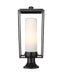 Outdoor Pier Mounted Fixture Z-Lite 595PHBR-553PM-BK Black Sheridan 1 Light Outdoor Pier Mounted Fixture Z-Lite