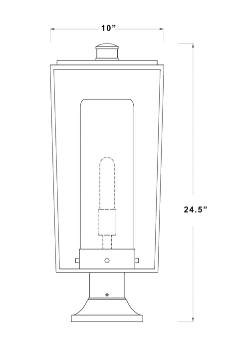 Outdoor Pier Mounted Fixture Z-Lite 595PHBR-553PM-BK Black Sheridan 1 Light Outdoor Pier Mounted Fixture Z-Lite