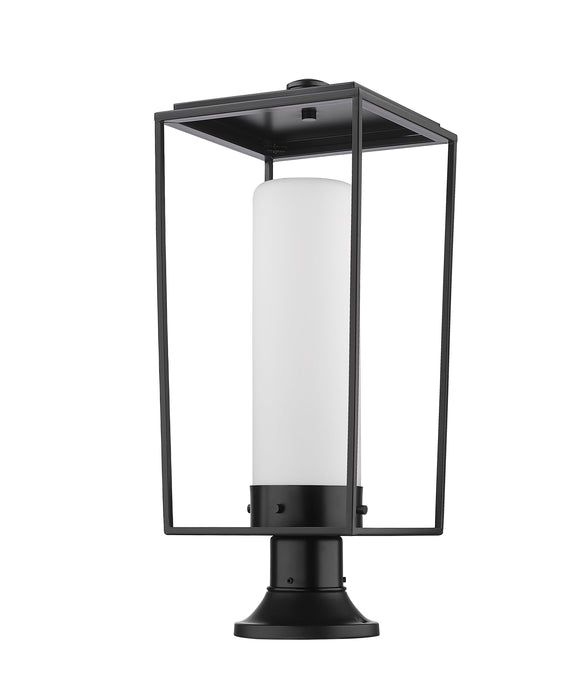 Outdoor Pier Mounted Fixture Z-Lite 595PHBR-553PM-BK Black Sheridan 1 Light Outdoor Pier Mounted Fixture Z-Lite