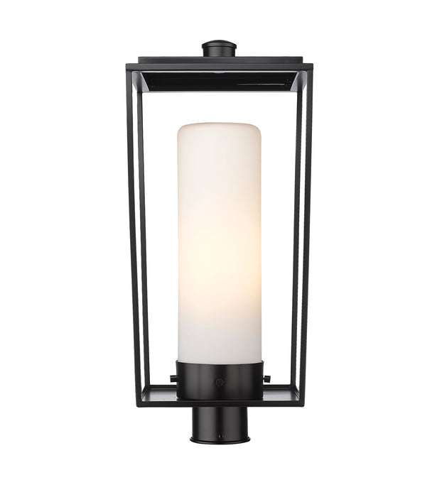 Outdoor Post Mount Fixture Z-Lite 595PHBR-BK Black Sheridan 1 Light Outdoor Post Mount Fixture Z-Lite