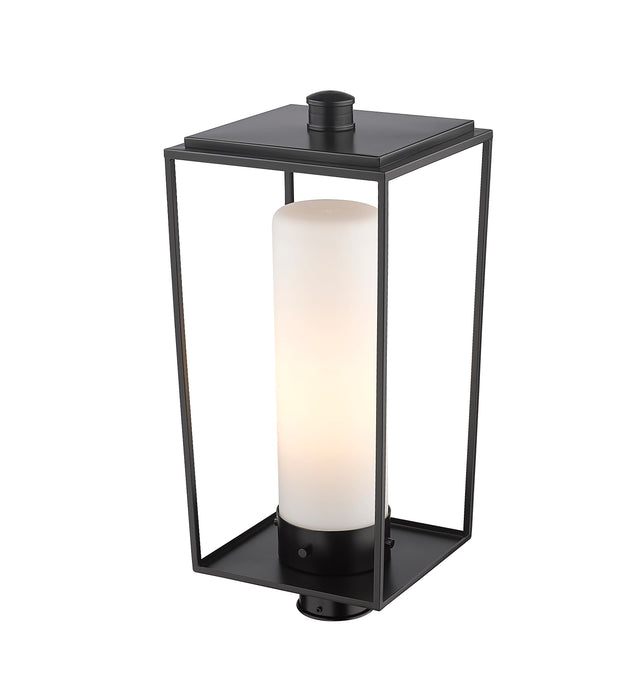 Outdoor Post Mount Fixture Z-Lite 595PHBR-BK Black Sheridan 1 Light Outdoor Post Mount Fixture Z-Lite