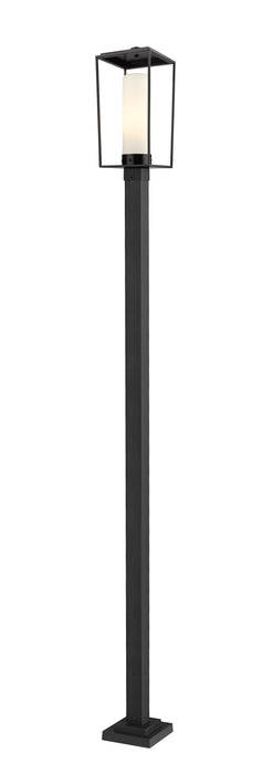 Outdoor Post Mounted Fixture Z-Lite 595PHBS-536P-BK Black Sheridan 1 Light Outdoor Post Mounted Fixture Z-Lite