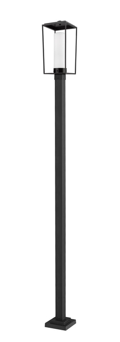 Outdoor Post Mounted Fixture Z-Lite 595PHBS-536P-BK Black Sheridan 1 Light Outdoor Post Mounted Fixture Z-Lite