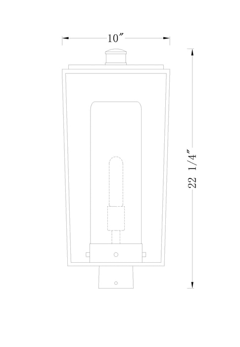 Outdoor Post Mount Fixture Z-Lite 595PHBS-BK Black Sheridan 1 Light Outdoor Post Mount Fixture Z-Lite