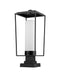 Outdoor Pier Mounted Fixture Z-Lite 595PHBS-SQPM-BK Black Sheridan 1 Light Outdoor Pier Mounted Fixture Z-Lite