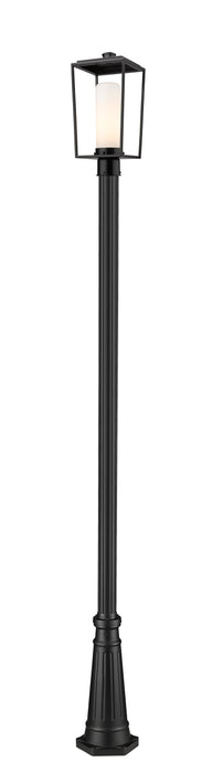 Outdoor Post Mounted Fixture Z-Lite 595PHMR-519P-BK Black Sheridan 1 Light Outdoor Post Mounted Fixture Z-Lite