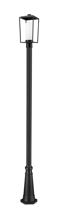 Outdoor Post Mounted Fixture Z-Lite 595PHMR-519P-BK Black Sheridan 1 Light Outdoor Post Mounted Fixture Z-Lite