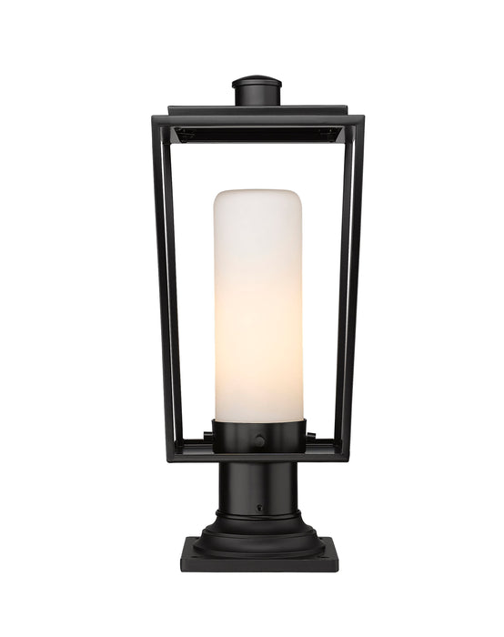 Outdoor Pier Mounted Fixture Z-Lite 595PHMR-533PM-BK Black Sheridan 1 Light Outdoor Pier Mounted Fixture Z-Lite