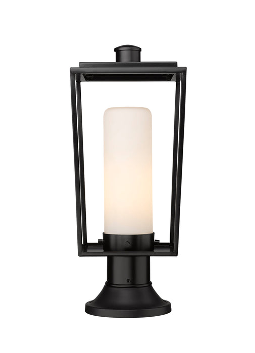 Outdoor Pier Mounted Fixture Z-Lite 595PHMR-553PM-BK Black Sheridan 1 Light Outdoor Pier Mounted Fixture Z-Lite