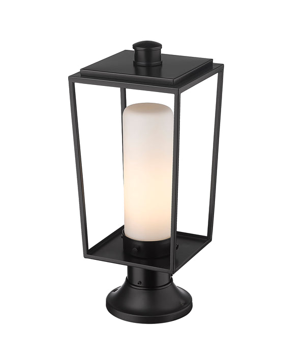 Outdoor Pier Mounted Fixture Z-Lite 595PHMR-553PM-BK Black Sheridan 1 Light Outdoor Pier Mounted Fixture Z-Lite