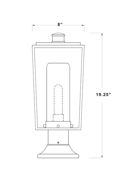Outdoor Pier Mounted Fixture Z-Lite 595PHMR-553PM-BK Black Sheridan 1 Light Outdoor Pier Mounted Fixture Z-Lite