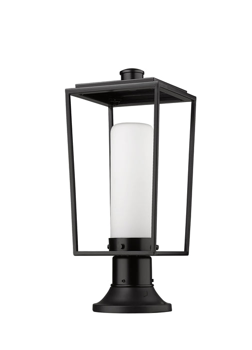 Outdoor Pier Mounted Fixture Z-Lite 595PHMR-553PM-BK Black Sheridan 1 Light Outdoor Pier Mounted Fixture Z-Lite