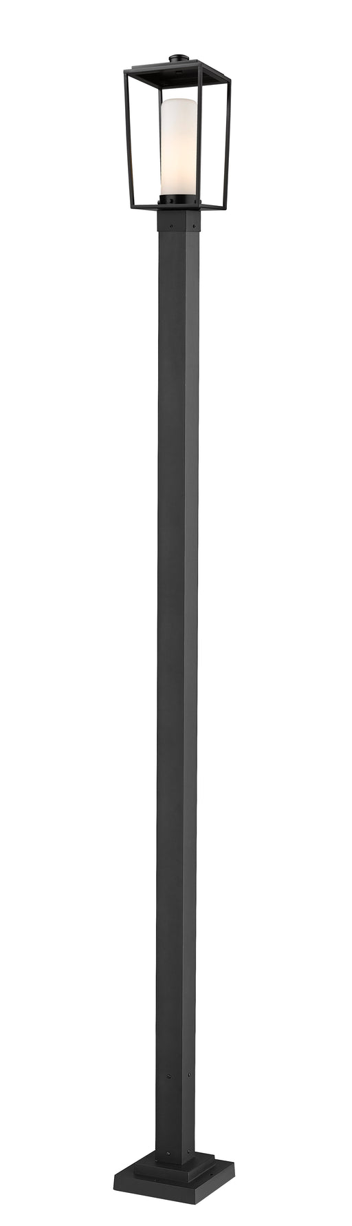 Outdoor Post Mounted Fixture Z-Lite 595PHMS-536P-BK Black Sheridan 1 Light Outdoor Post Mounted Fixture Z-Lite