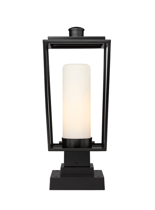 Outdoor Pier Mounted Fixture Z-Lite 595PHMS-SQPM-BK Black Sheridan 1 Light Outdoor Pier Mounted Fixture Z-Lite