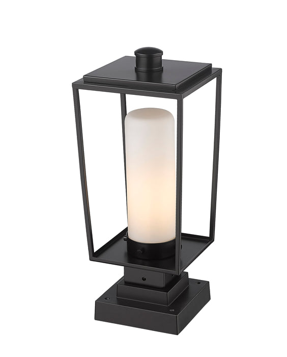 Outdoor Pier Mounted Fixture Z-Lite 595PHMS-SQPM-BK Black Sheridan 1 Light Outdoor Pier Mounted Fixture Z-Lite