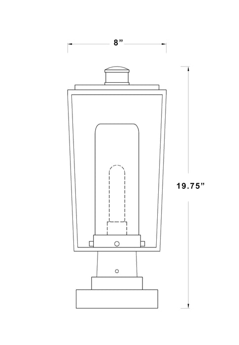 Outdoor Pier Mounted Fixture Z-Lite 595PHMS-SQPM-BK Black Sheridan 1 Light Outdoor Pier Mounted Fixture Z-Lite