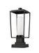 Outdoor Pier Mounted Fixture Z-Lite 595PHMS-SQPM-BK Black Sheridan 1 Light Outdoor Pier Mounted Fixture Z-Lite
