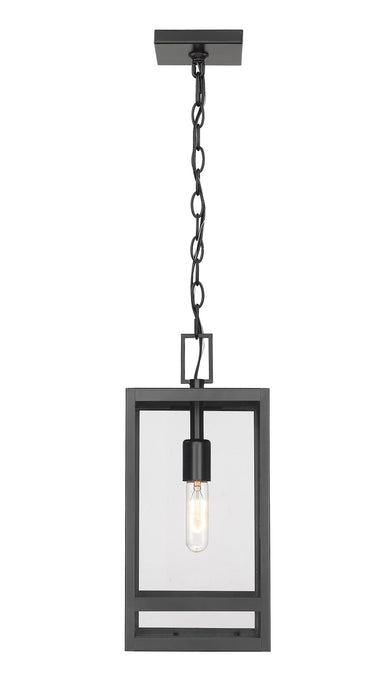 Outdoor Chain Mount Ceiling Fixture Z-Lite 596CHM-BK Black Nuri 1 Light Outdoor Chain Mount Ceiling Fixture Z-Lite