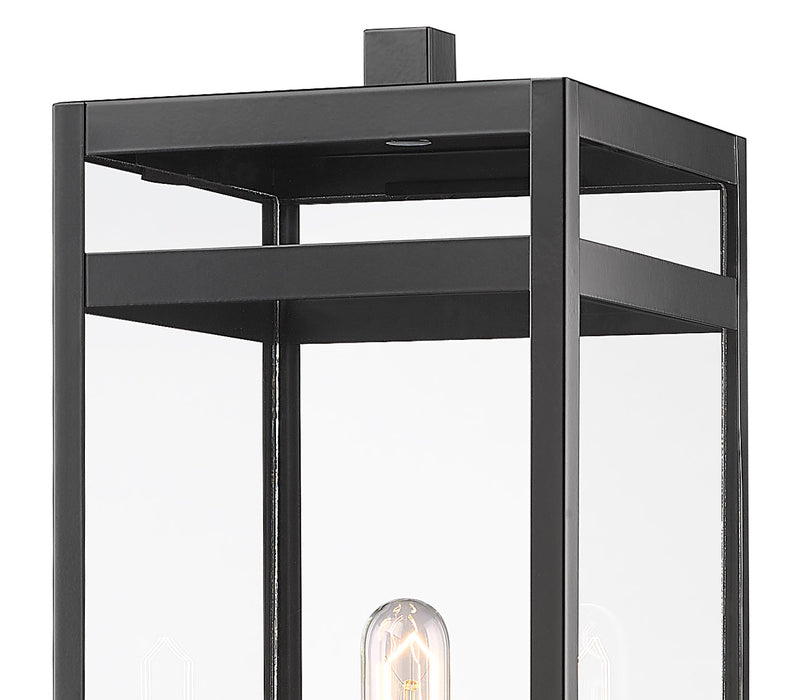 Outdoor Post Mounted Fixture Z-Lite 596PHBR-519P-BK Black Nuri 1 Light Outdoor Post Mounted Fixture Z-Lite