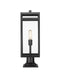 Outdoor Pier Mounted Fixture Z-Lite 596PHBR-533PM-BK Black Nuri 1 Light Outdoor Pier Mounted Fixture Z-Lite