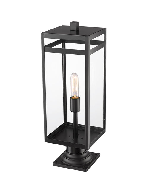 Outdoor Pier Mounted Fixture Z-Lite 596PHBR-533PM-BK Black Nuri 1 Light Outdoor Pier Mounted Fixture Z-Lite