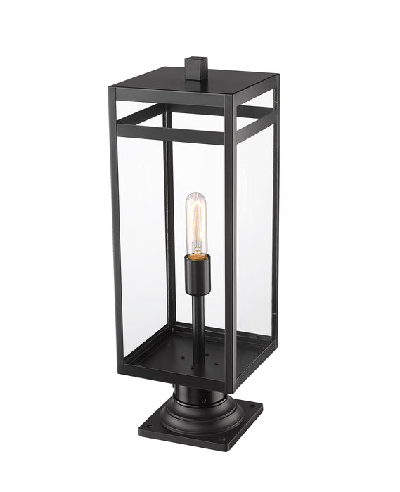 Outdoor Pier Mounted Fixture Z-Lite 596PHBR-533PM-BK Black Nuri 1 Light Outdoor Pier Mounted Fixture Z-Lite