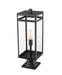 Outdoor Pier Mounted Fixture Z-Lite 596PHBR-533PM-BK Black Nuri 1 Light Outdoor Pier Mounted Fixture Z-Lite