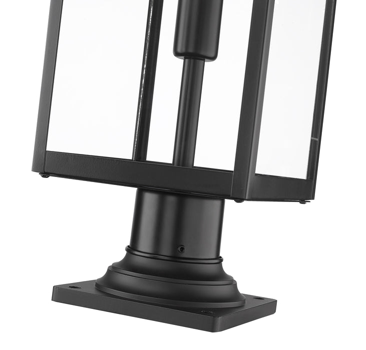Outdoor Pier Mounted Fixture Z-Lite 596PHBR-533PM-BK Black Nuri 1 Light Outdoor Pier Mounted Fixture Z-Lite