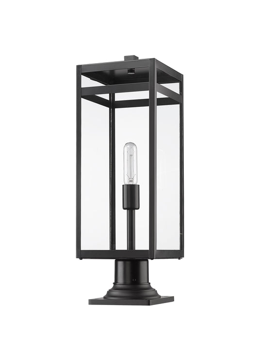 Outdoor Pier Mounted Fixture Z-Lite 596PHBR-533PM-BK Black Nuri 1 Light Outdoor Pier Mounted Fixture Z-Lite
