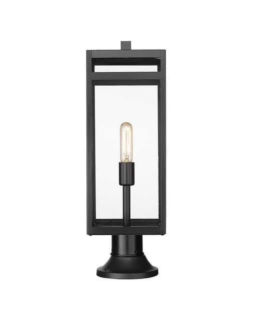Outdoor Pier Mounted Fixture Z-Lite 596PHBR-553PM-BK Black Nuri 1 Light Outdoor Pier Mounted Fixture Z-Lite