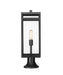 Outdoor Pier Mounted Fixture Z-Lite 596PHBR-553PM-BK Black Nuri 1 Light Outdoor Pier Mounted Fixture Z-Lite