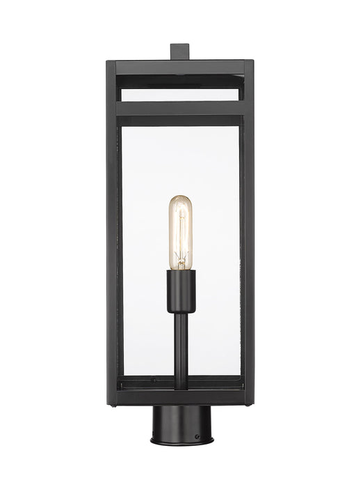 Outdoor Post Mount Fixture Z-Lite 596PHBR-BK Black Nuri 1 Light Outdoor Post Mount Fixture Z-Lite