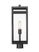 Outdoor Post Mount Fixture Z-Lite 596PHBR-BK Black Nuri 1 Light Outdoor Post Mount Fixture Z-Lite