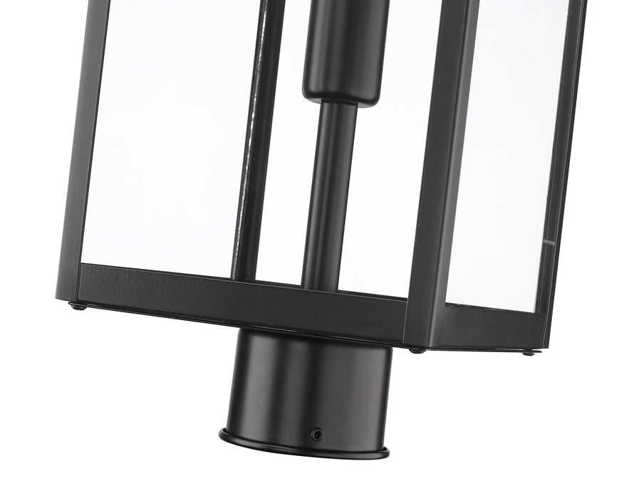 Outdoor Post Mount Fixture Z-Lite 596PHBR-BK Black Nuri 1 Light Outdoor Post Mount Fixture Z-Lite