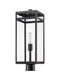 Outdoor Post Mount Fixture Z-Lite 596PHBR-BK Black Nuri 1 Light Outdoor Post Mount Fixture Z-Lite