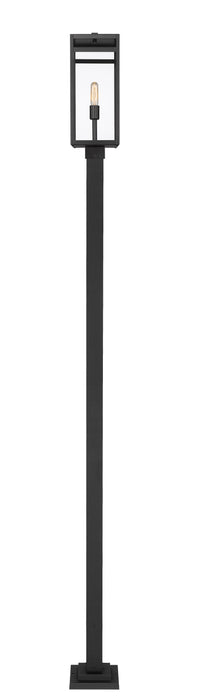 Outdoor Post Mounted Fixture Z-Lite 596PHBS-536P-BK Black Nuri 1 Light Outdoor Post Mounted Fixture Z-Lite