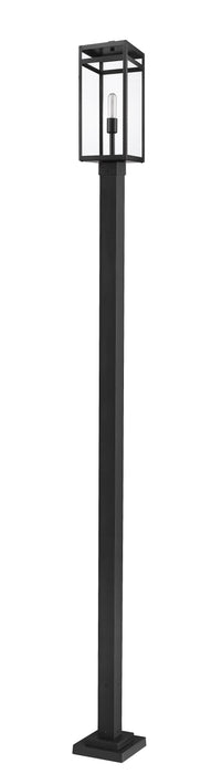 Outdoor Post Mounted Fixture Z-Lite 596PHBS-536P-BK Black Nuri 1 Light Outdoor Post Mounted Fixture Z-Lite