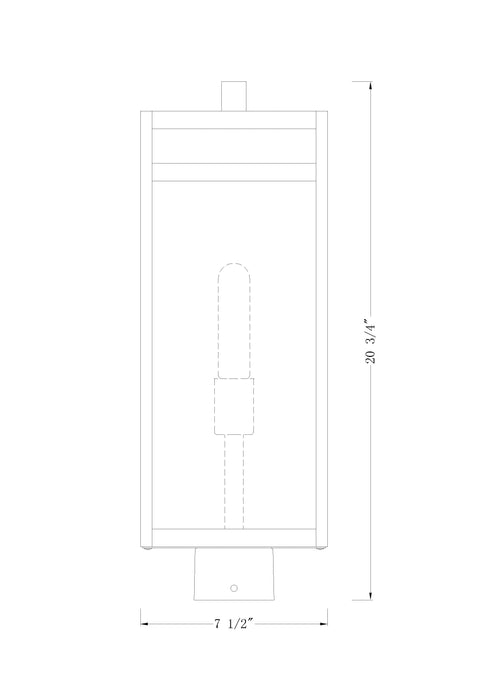 Outdoor Post Mount Fixture Z-Lite 596PHBS-BK Black Nuri 1 Light Outdoor Post Mount Fixture Z-Lite